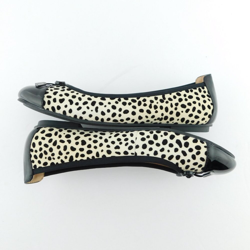 Unworn VIONIC Black Patent Cap Toe Bow Snow Leopard Ballet Flats 8.5 - Picture 5 of 7